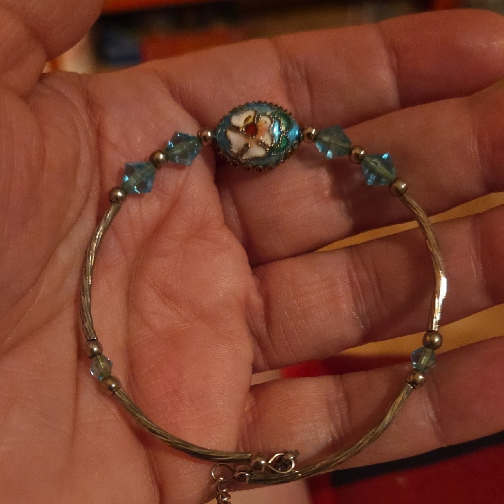 Artisan Blue and Gold Women's Bracelet